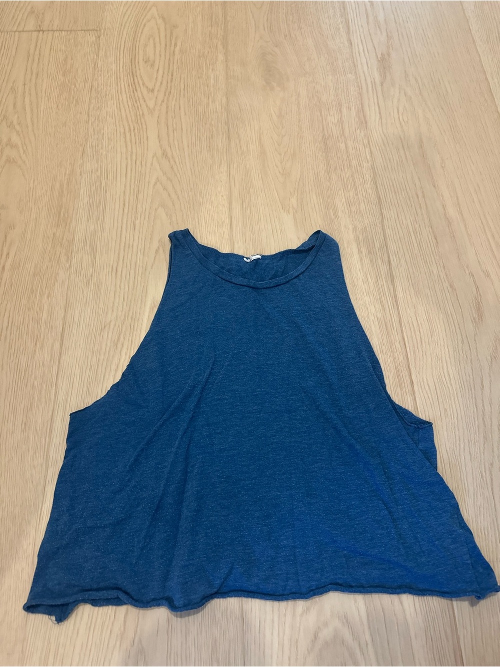 Women's Blue Sleeveless Muscle Top